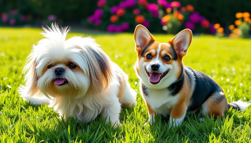 Shih Tzu and Corgi Shih Tzu and Corgi