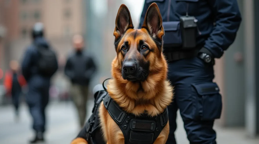 Shepherd dogs in police and military
